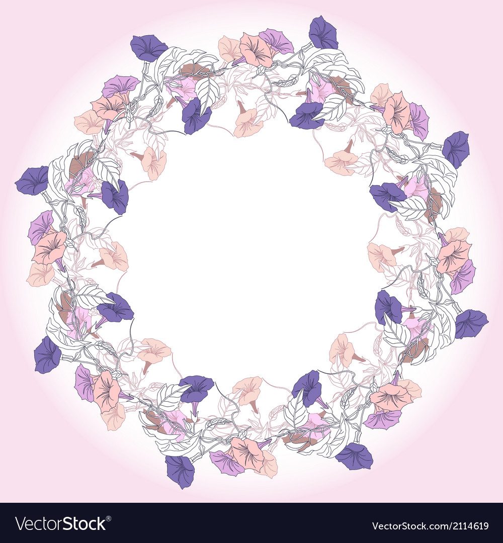 Wreath with violet and pink bindweed