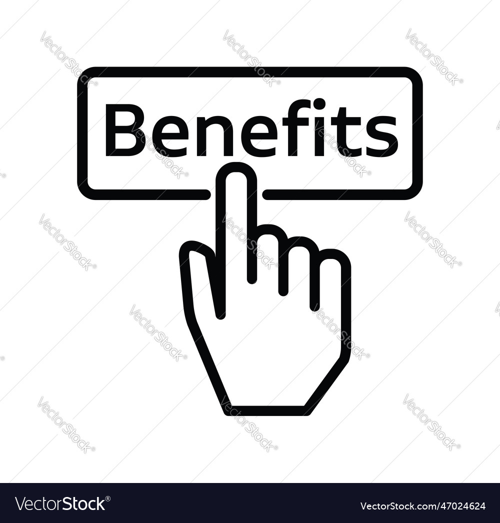 Benefits icon line Royalty Free Vector Image - VectorStock