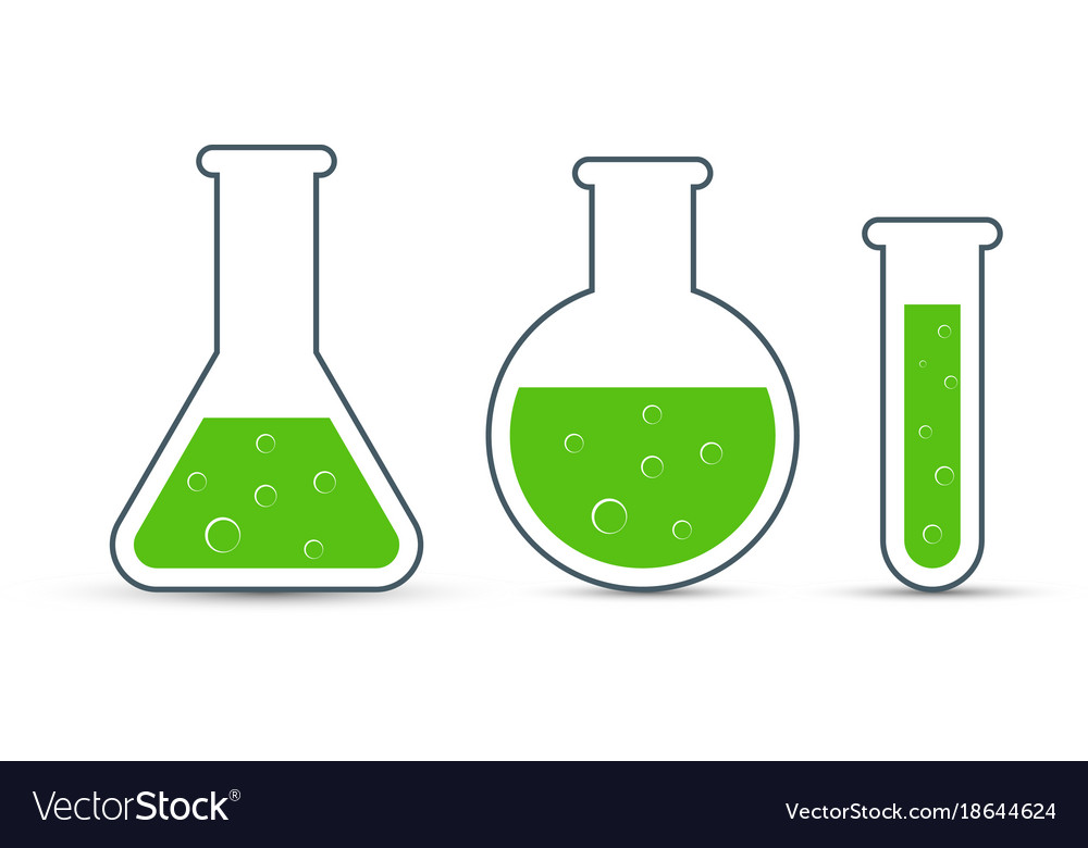 Chemistry icon set of beaker