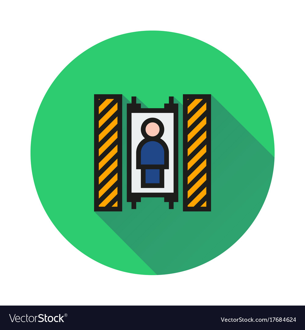 Elevator icon on round background