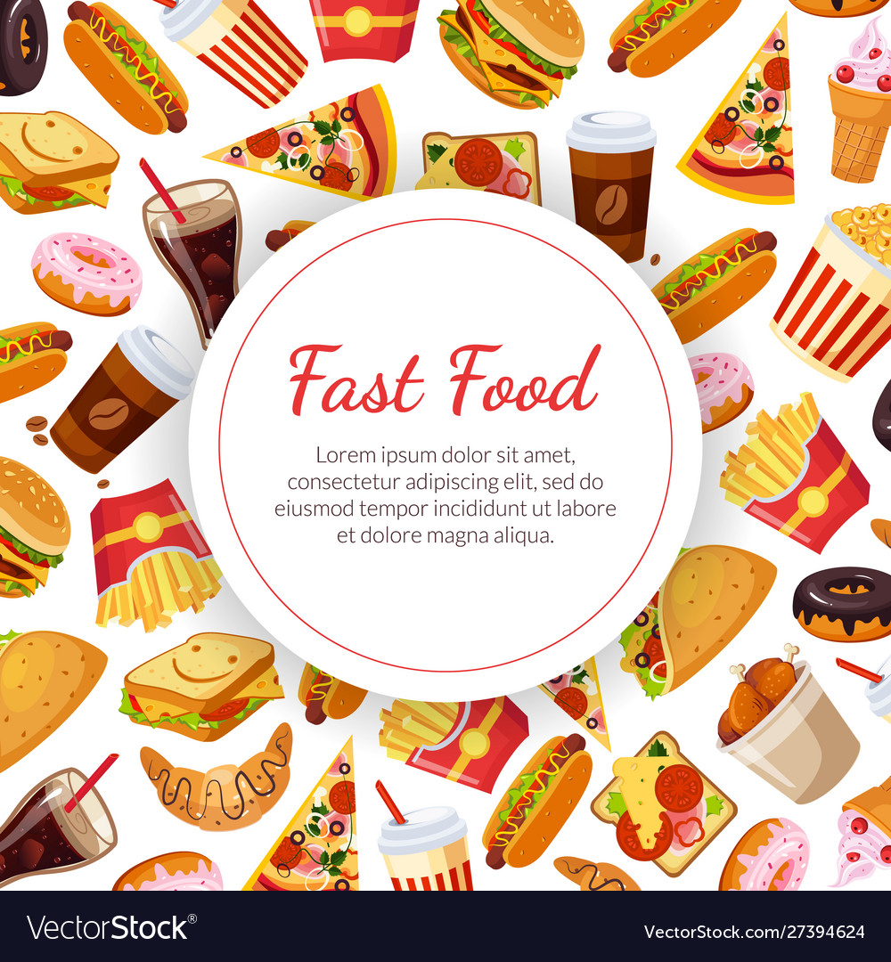 Fast Food Banner Template Restaurant Cafe Design Vector Image