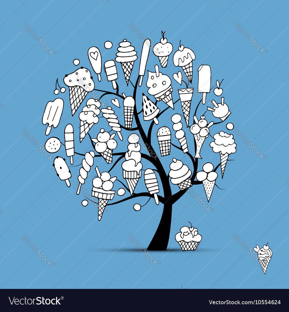 Icecream tree sketch for your design