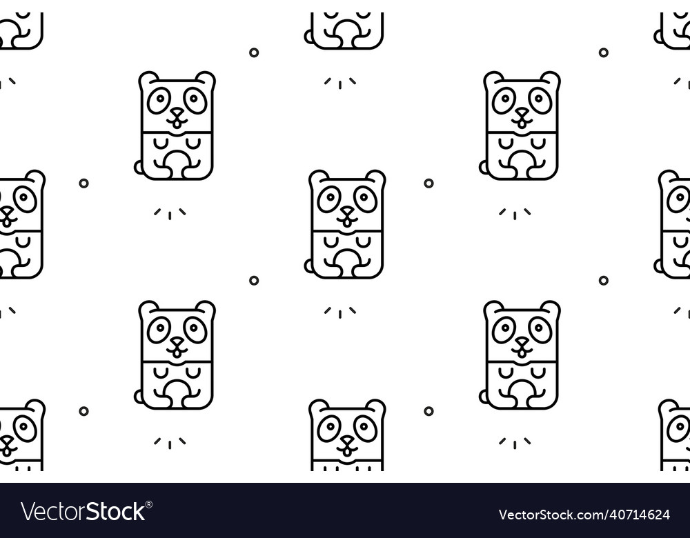 Seamless pattern with pandas