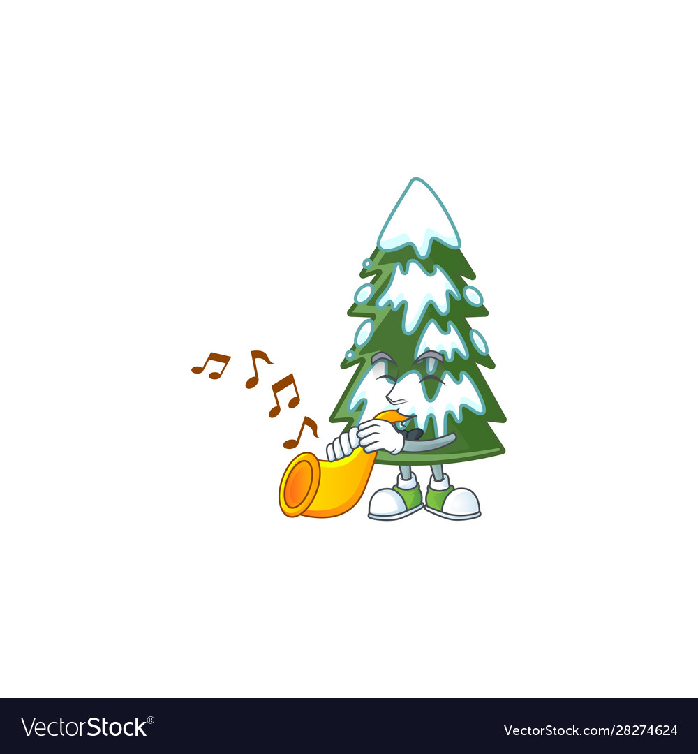 Super cool christmas tree snow cartoon character