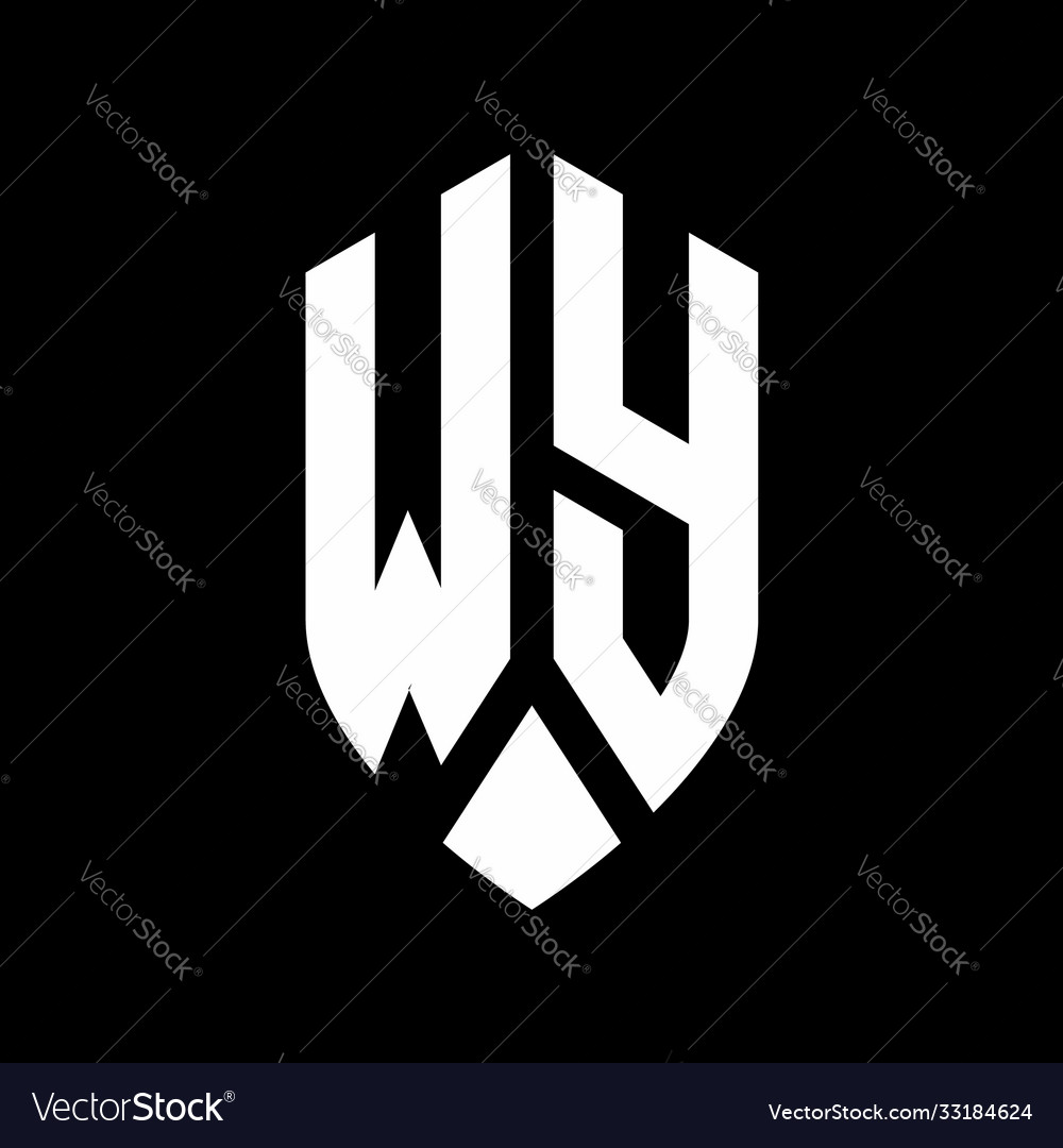 Wy logo monogram with emblem shield style design Vector Image