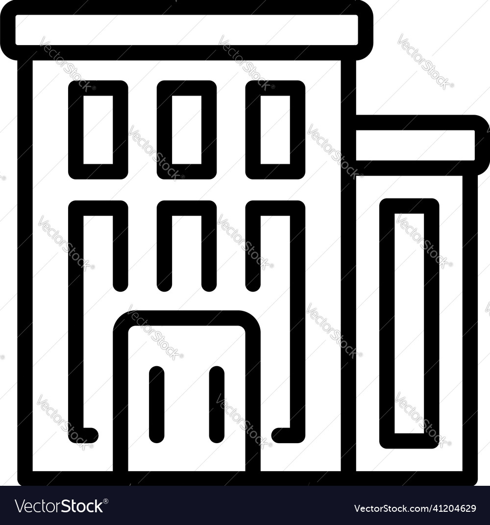 Building stock icon outline company money Vector Image