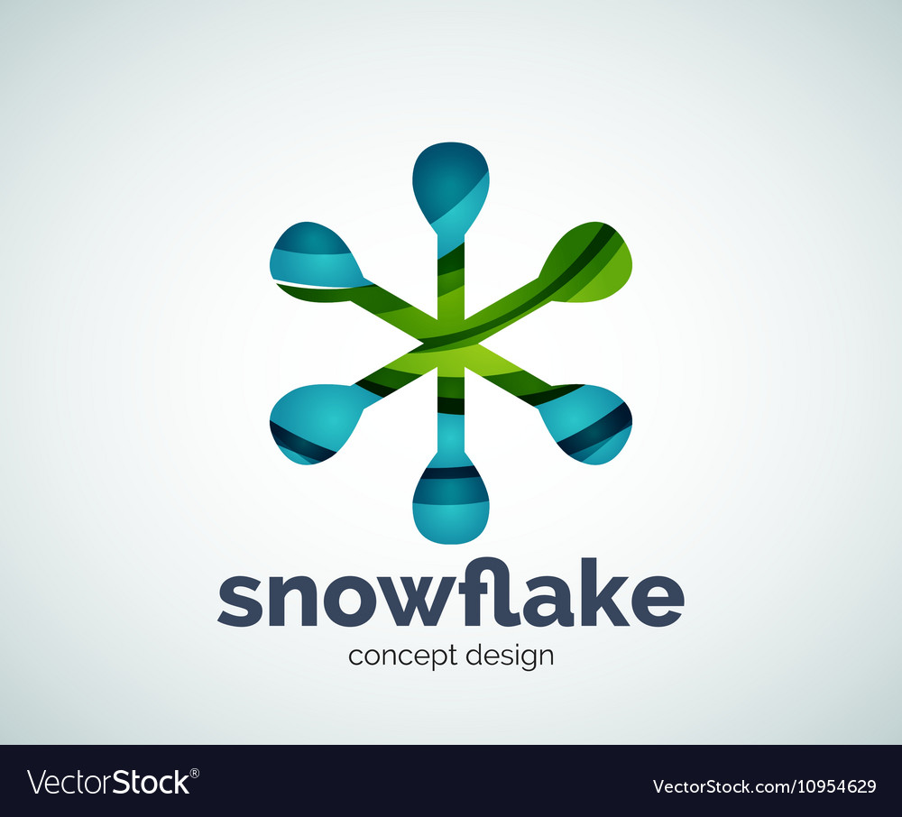 Christmas snowflake logo template