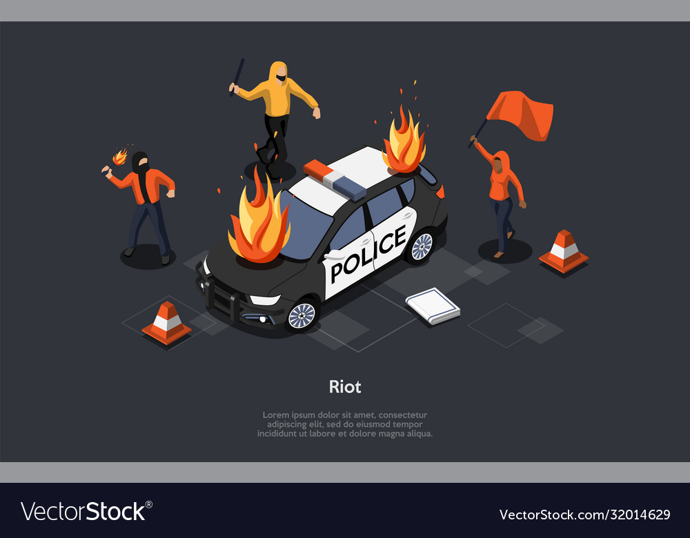 Concept of looting multi ethnic group people Vector Image