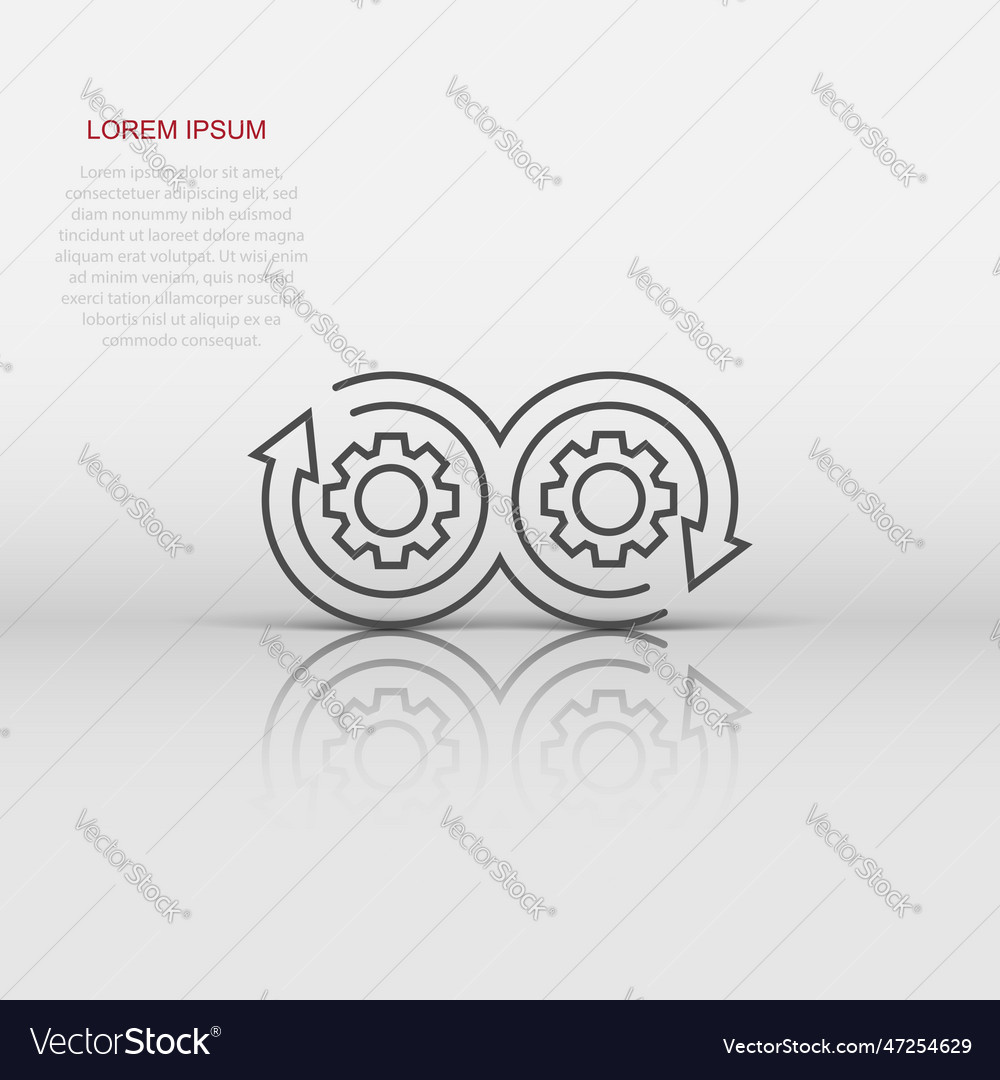 Development icon in flat style devops on white Vector Image