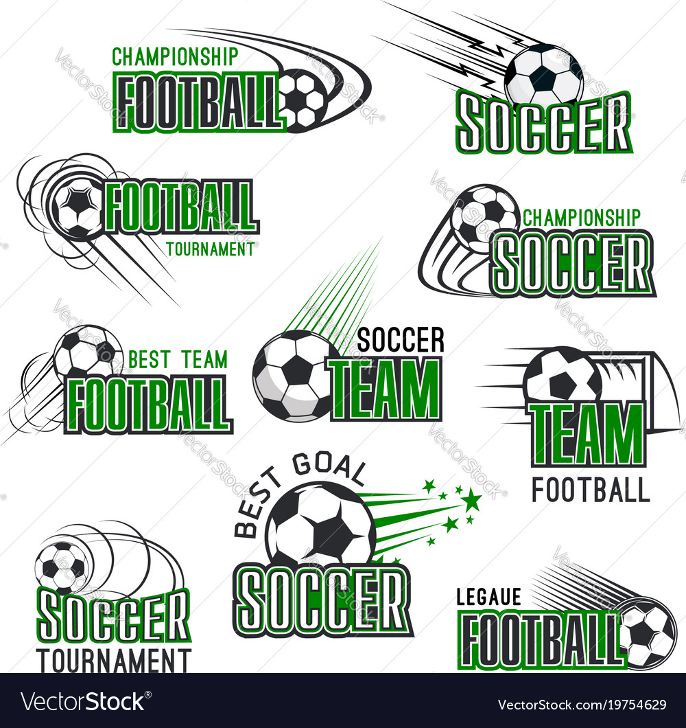 Football Championship Soccer Ball Icons Royalty Free Vector