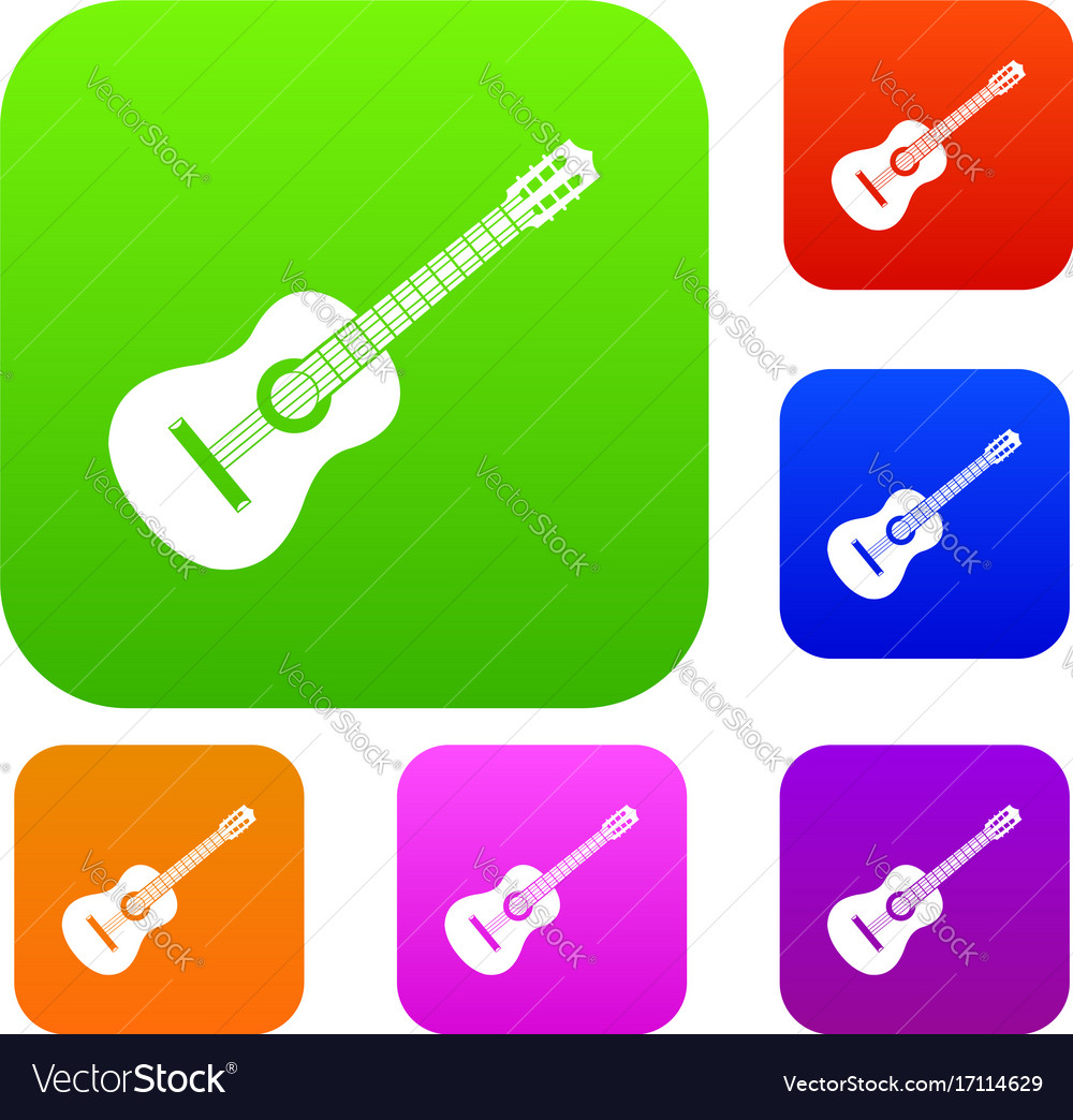 Guitar set collection Royalty Free Vector Image