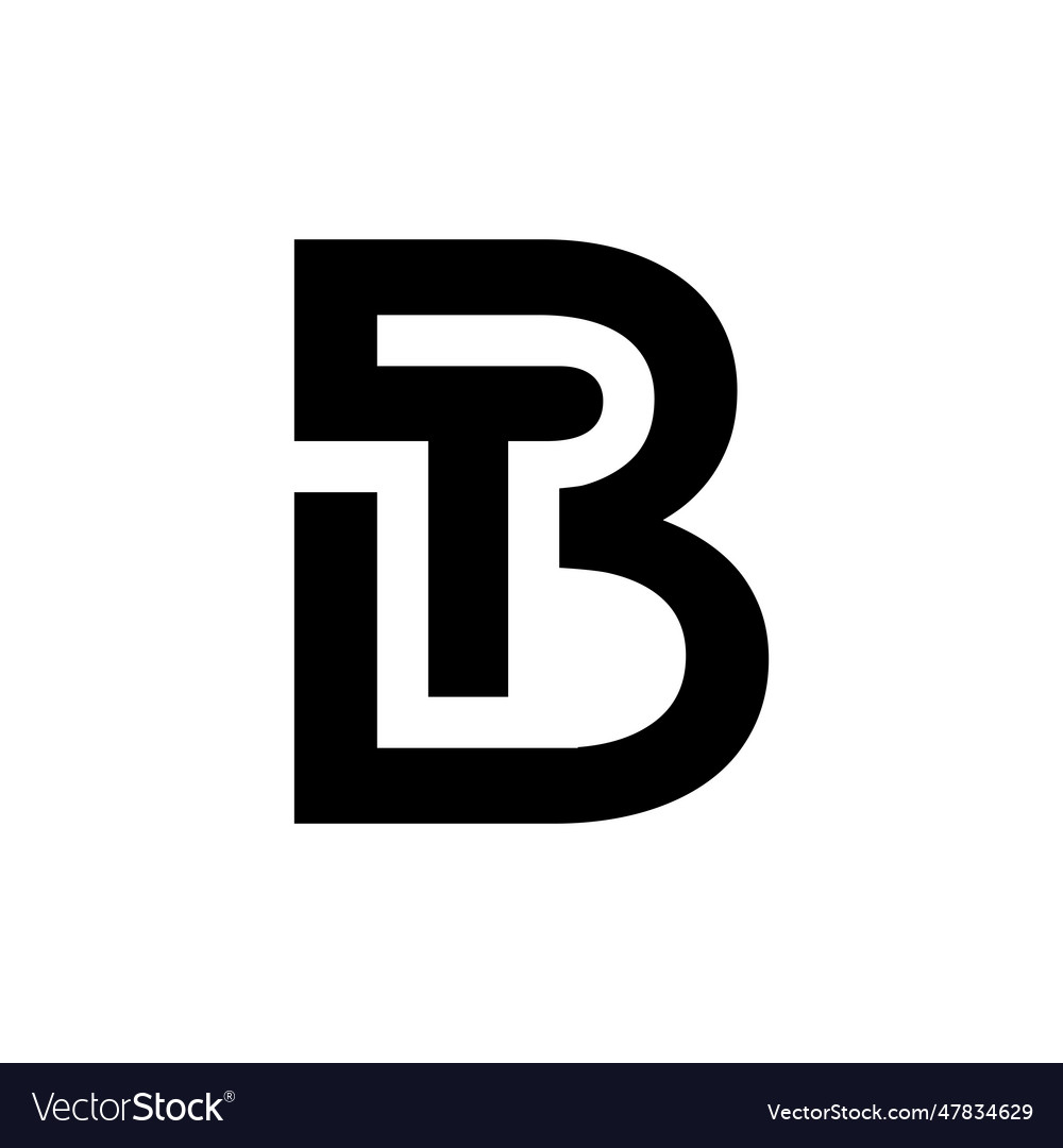 Initial letter bt logotype Royalty Free Vector Image