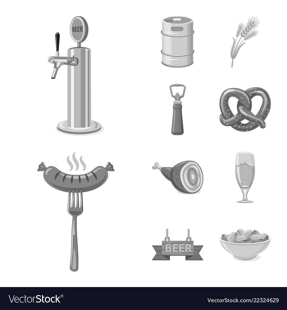 Isolated object of pub and bar logo collection vector image Isolated object of pub and bar logo collection