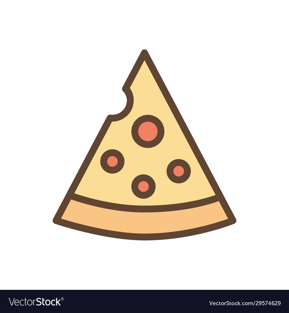 Isolated pizza food line and fill style icon