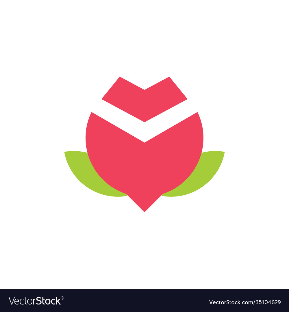 Red rose simple geometric logo