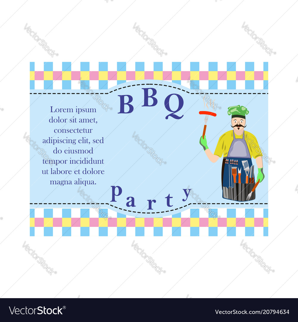 Design elements for barbecue invitation card