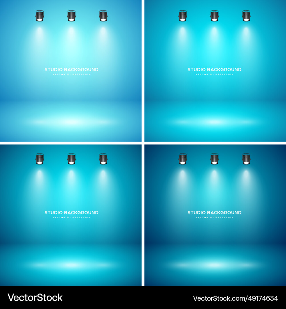 Empty blue studio abstract backgrounds with Vector Image