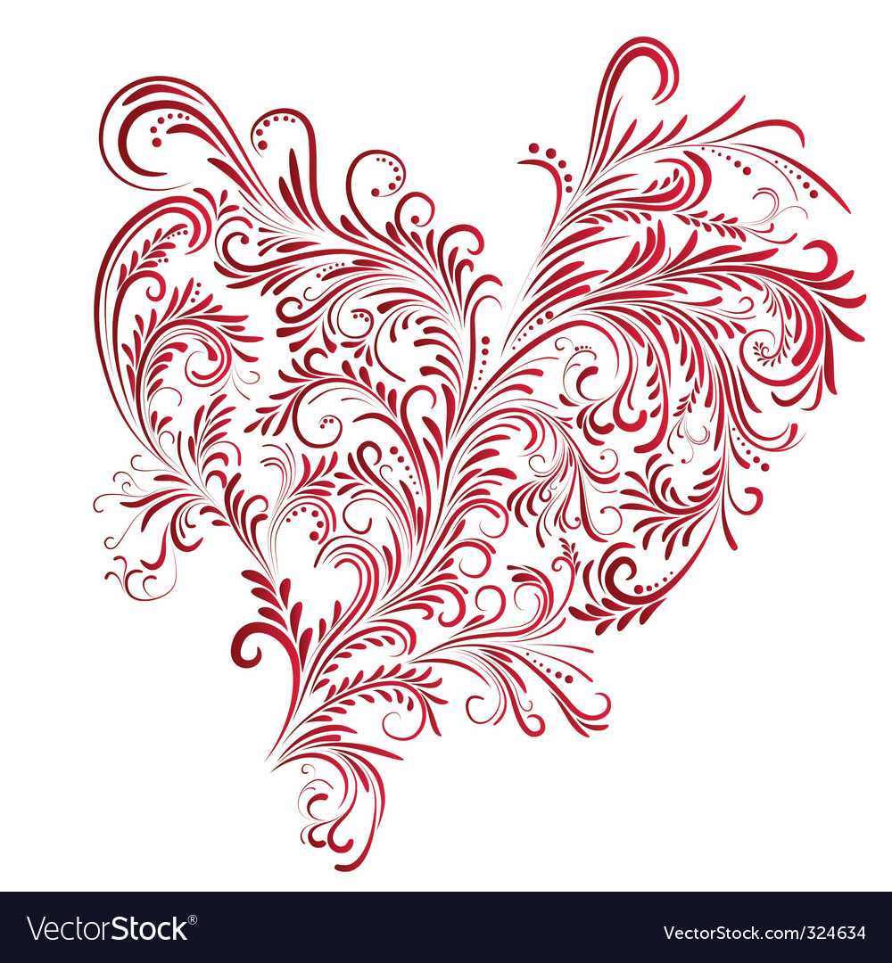 Download Floral heart Royalty Free Vector Image - VectorStock