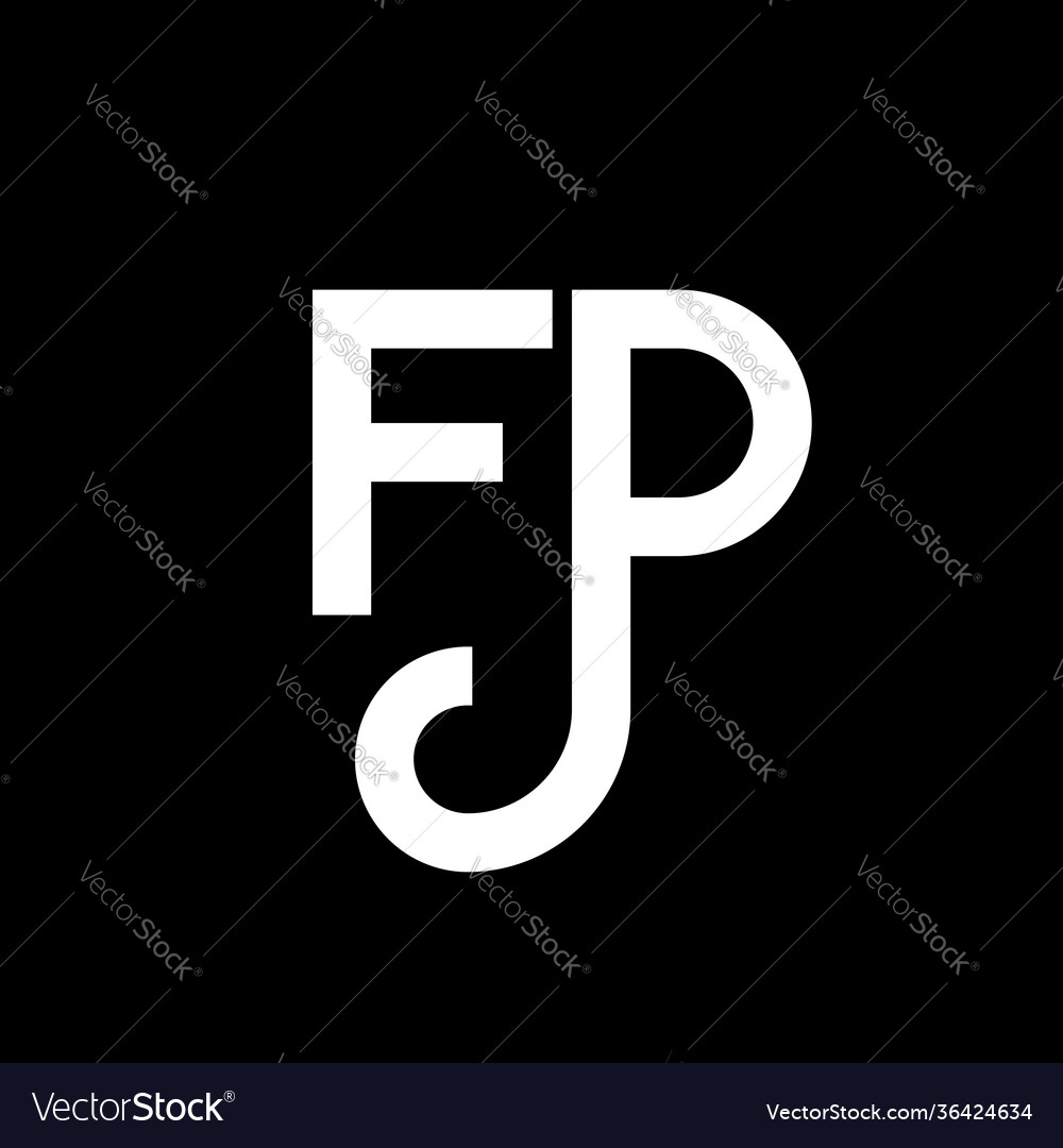 Fp letter logo design on black background