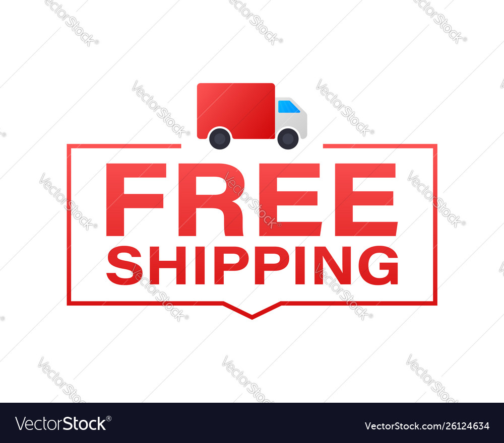 Free shipping concept delivery truck transporting