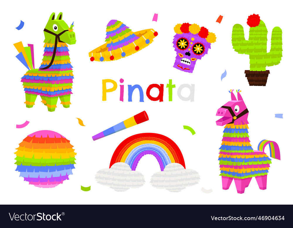 Icons of pinata Royalty Free Vector Image - VectorStock