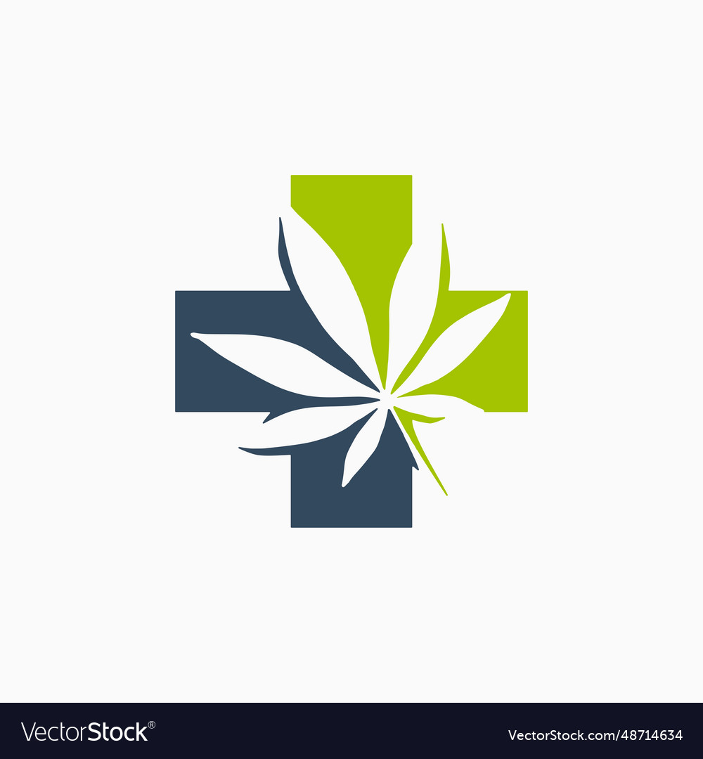 Medical cannabis logo icon Royalty Free Vector Image