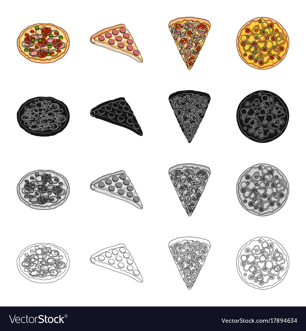 Pizza food treats and other web icon in cartoon Vector Image