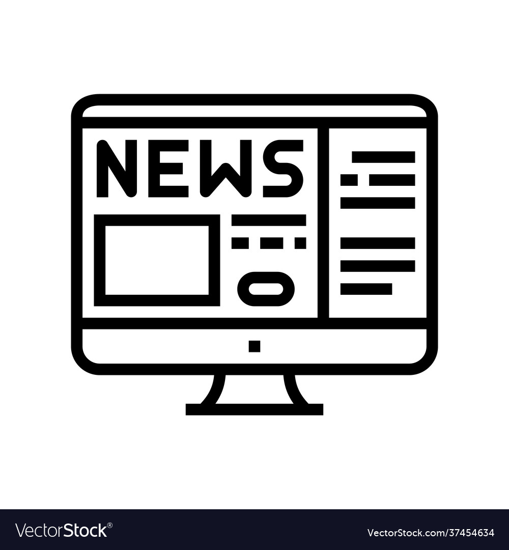 Reading news mens leisure line icon Royalty Free Vector