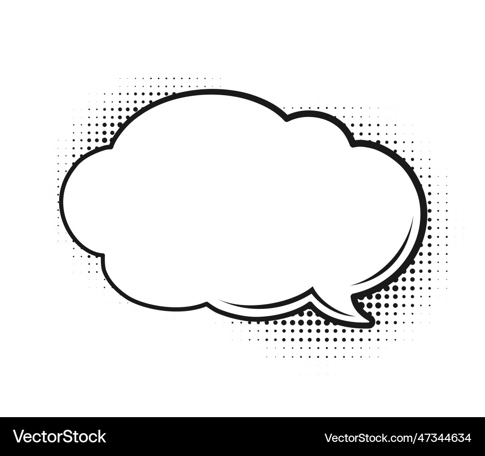 Retro empty comic speech bubble cloud with black Vector Image