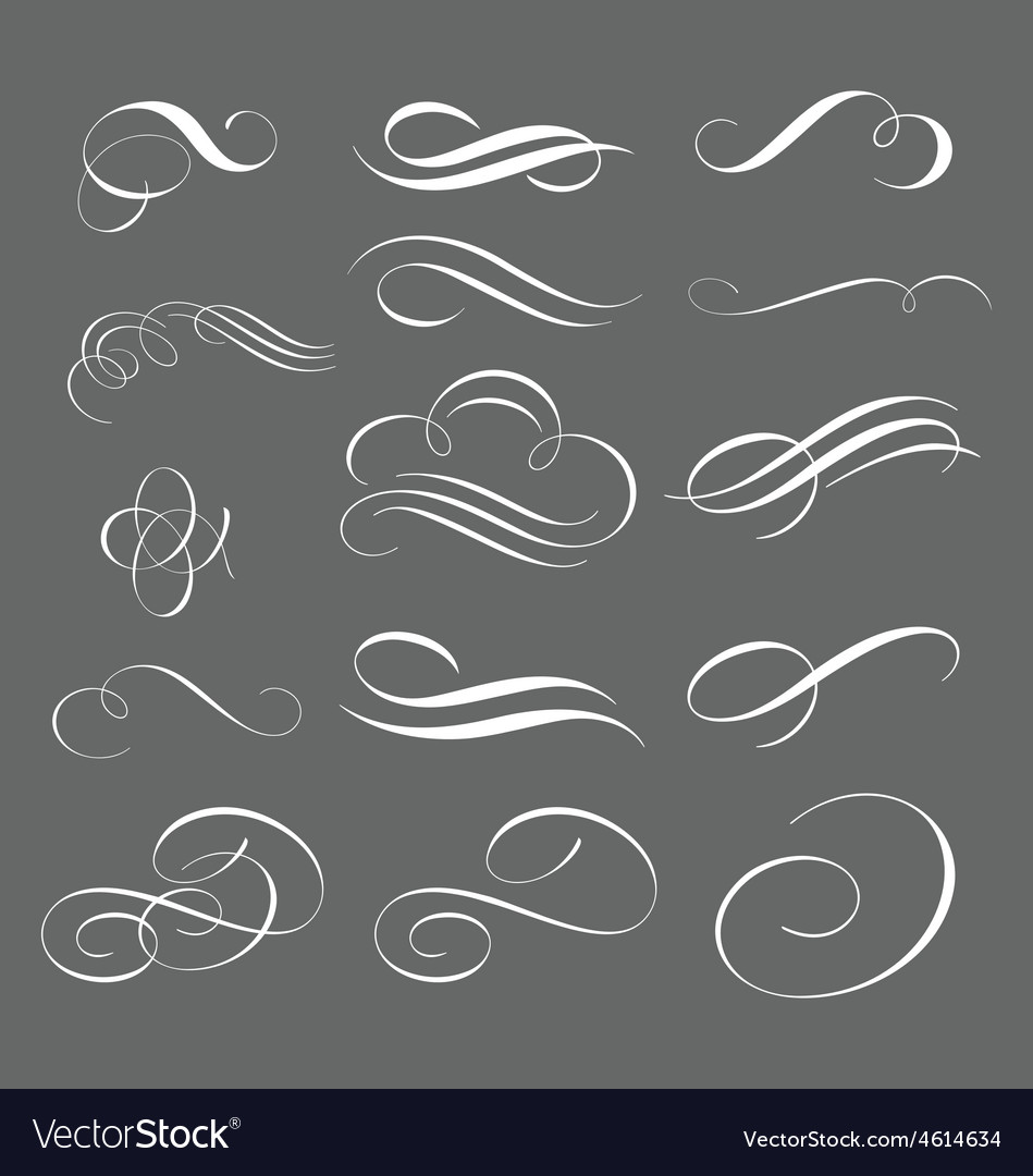 Monochrome swooshes set Royalty Free Vector Image