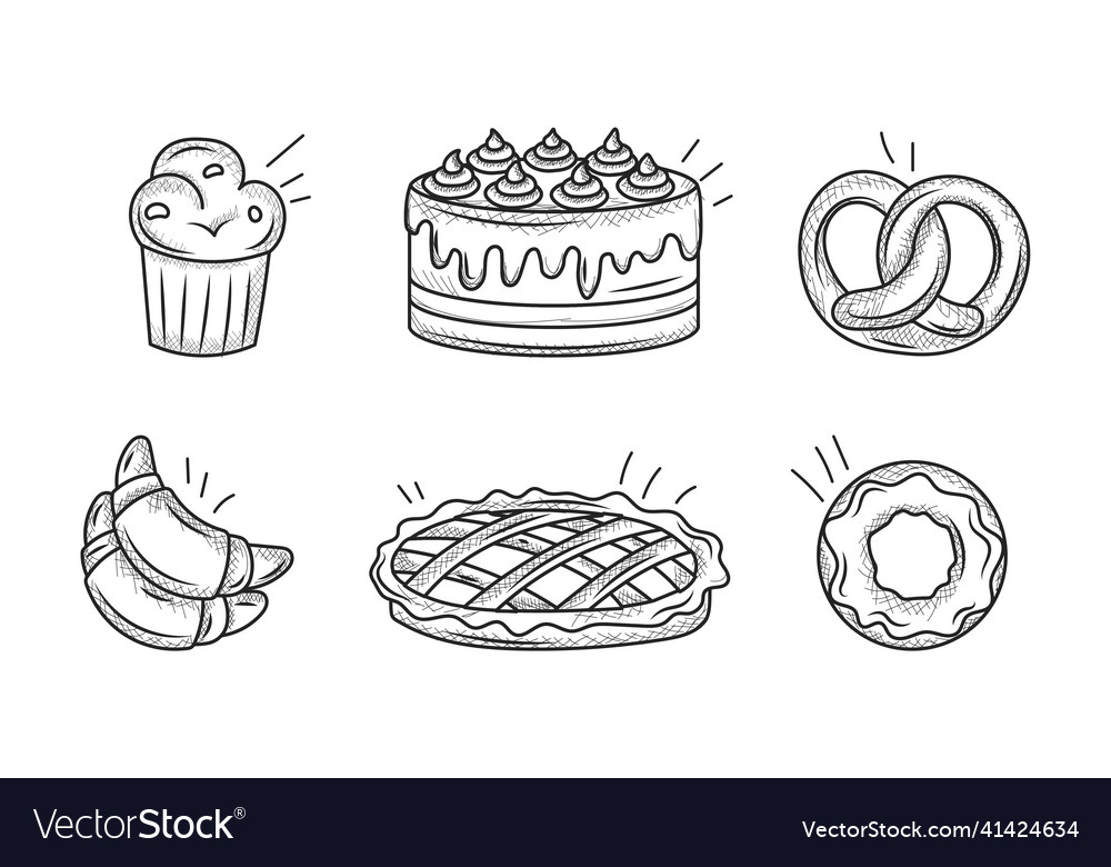 set-of-sweet-bakery-goods-royalty-free-vector-image