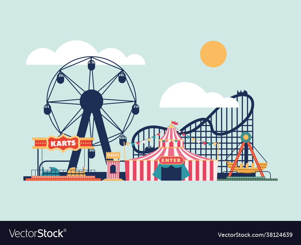 Amusement park scenic Royalty Free Vector Image