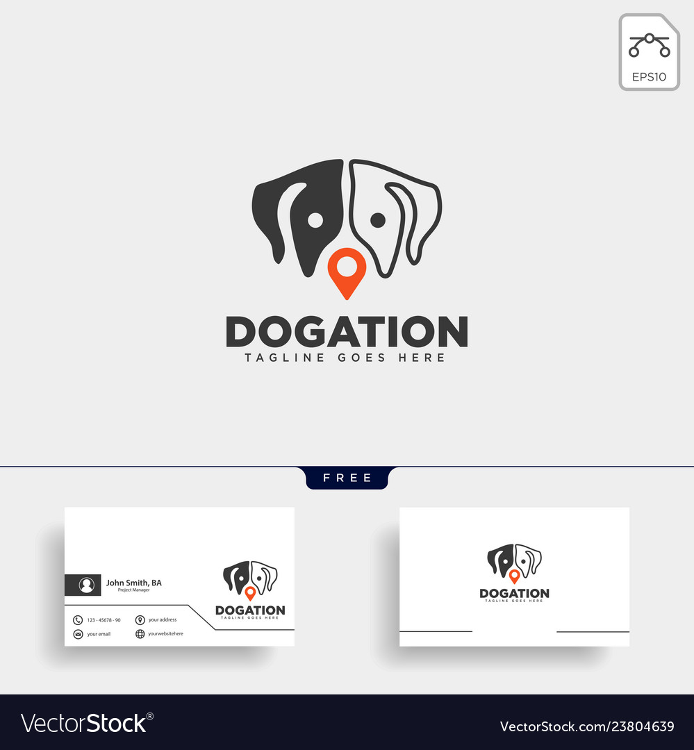 Dog pet animal pin location logo template icon
