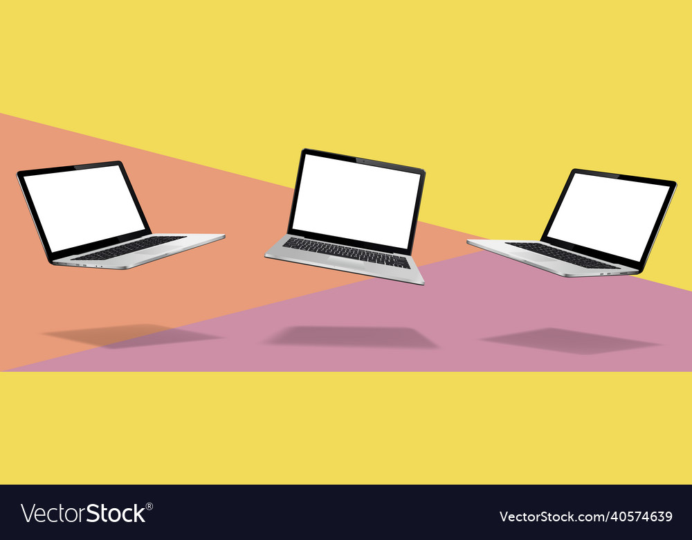 Levitation laptops mockup