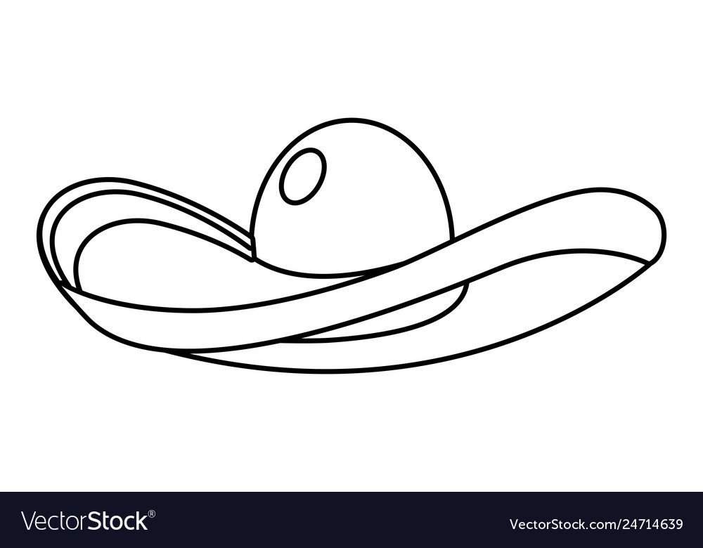 Mexican mariachi hat cartoon Royalty Free Vector Image