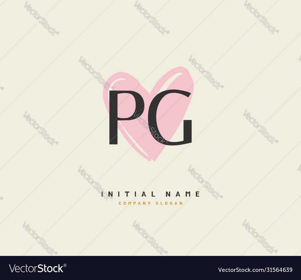 P g pg beauty initial logo handwriting