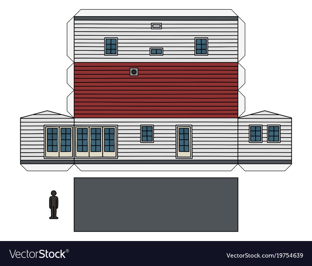 Paper model of a mobilhome Royalty Free Vector Image