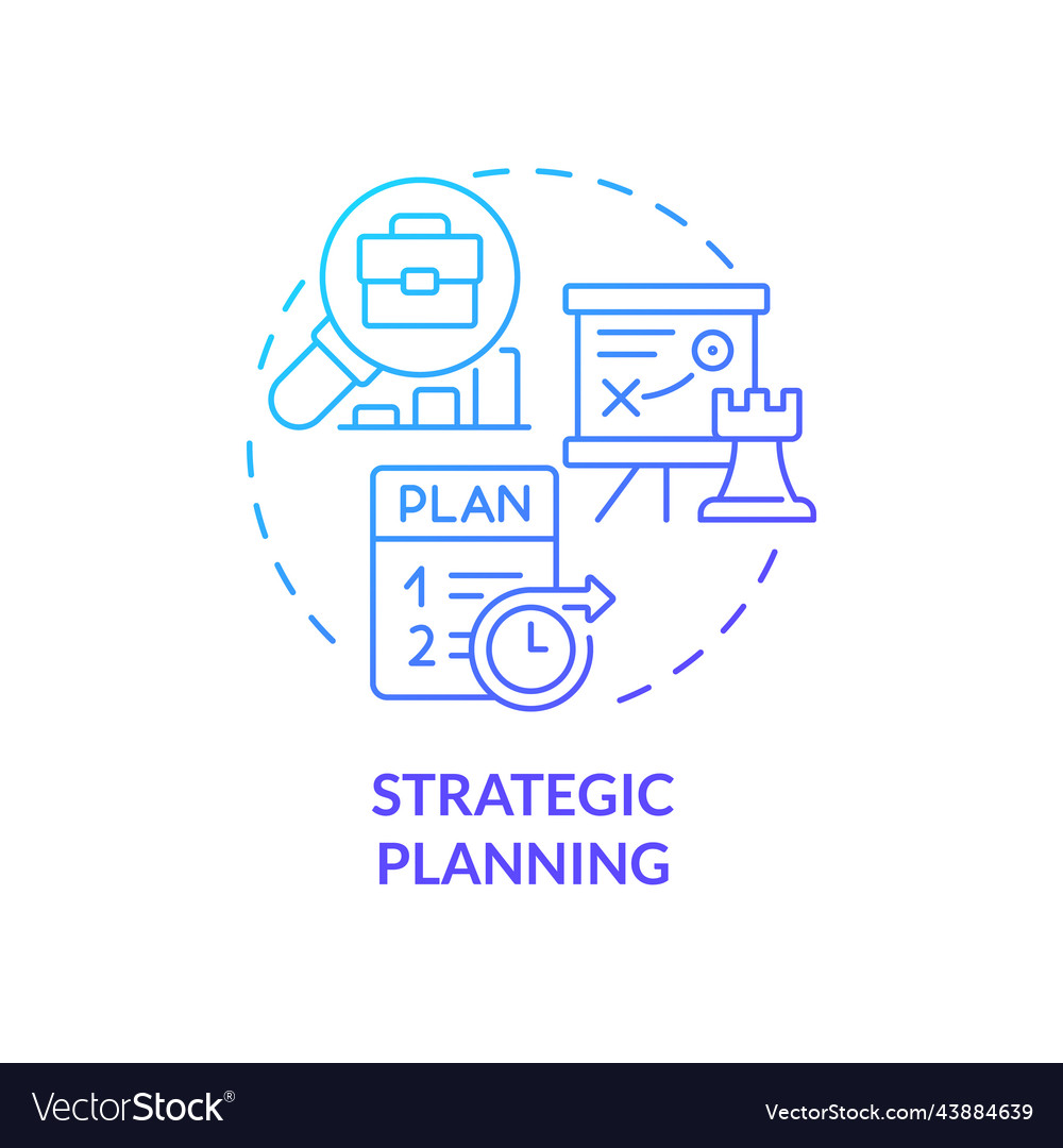 Strategic planning blue gradient concept icon Vector Image