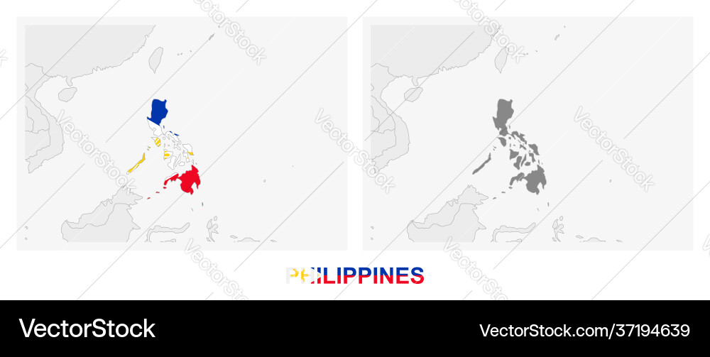 Two versions map philippines Royalty Free Vector Image