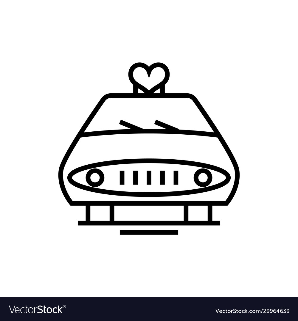 Wedding car line icon concept sign outline