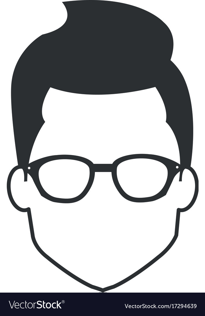 Young man head avatar character Royalty Free Vector Image