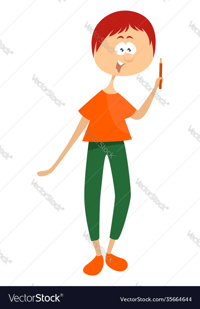 Boy with a brilliant idea on white background