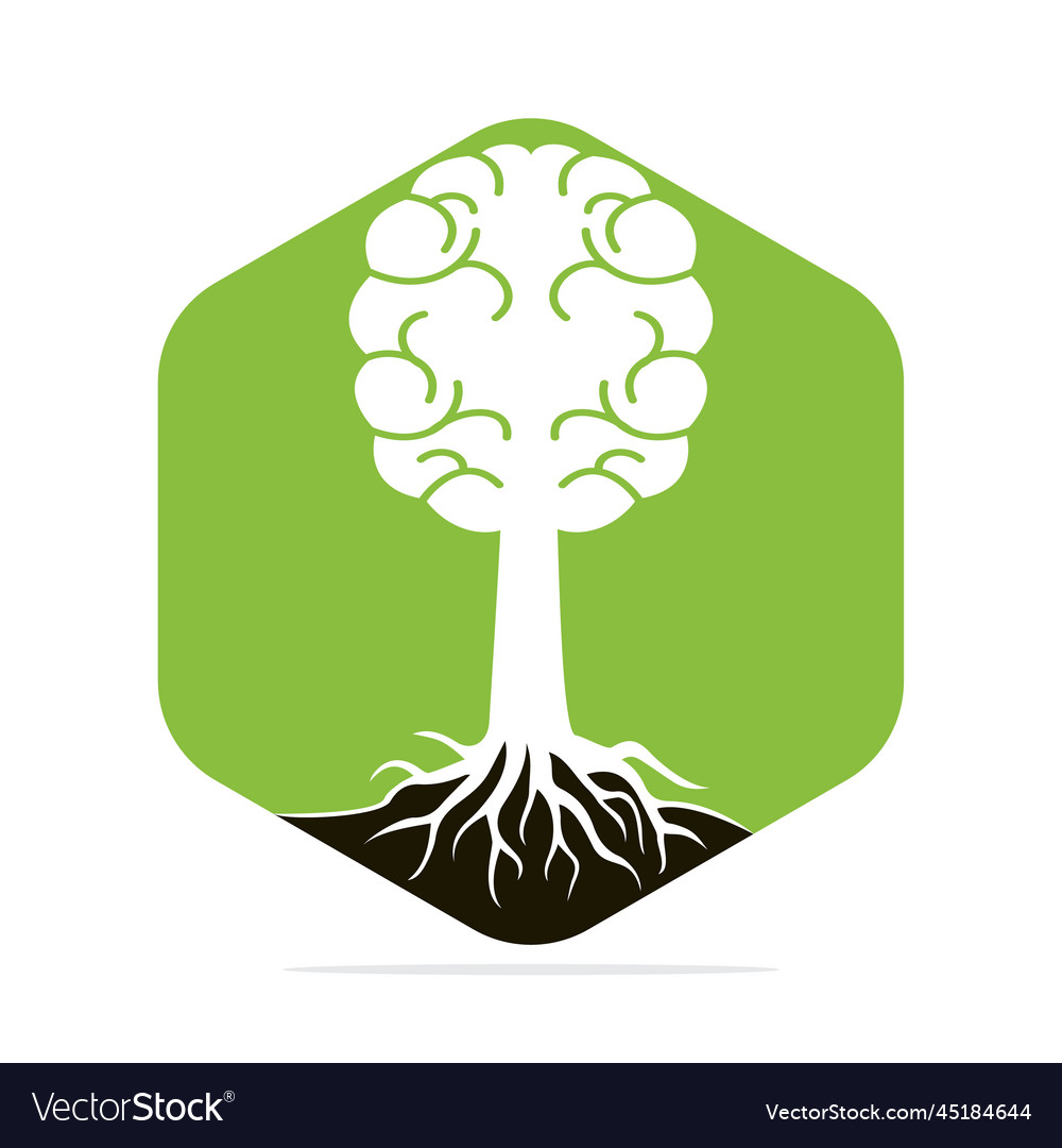 Brain Tree Roots Concept Design Royalty Free Vector Image