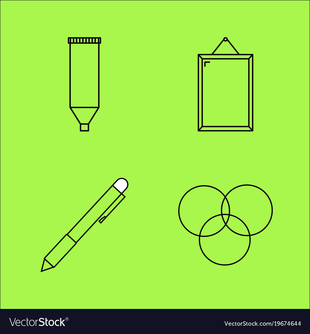 Design elements simple linear outline icon set