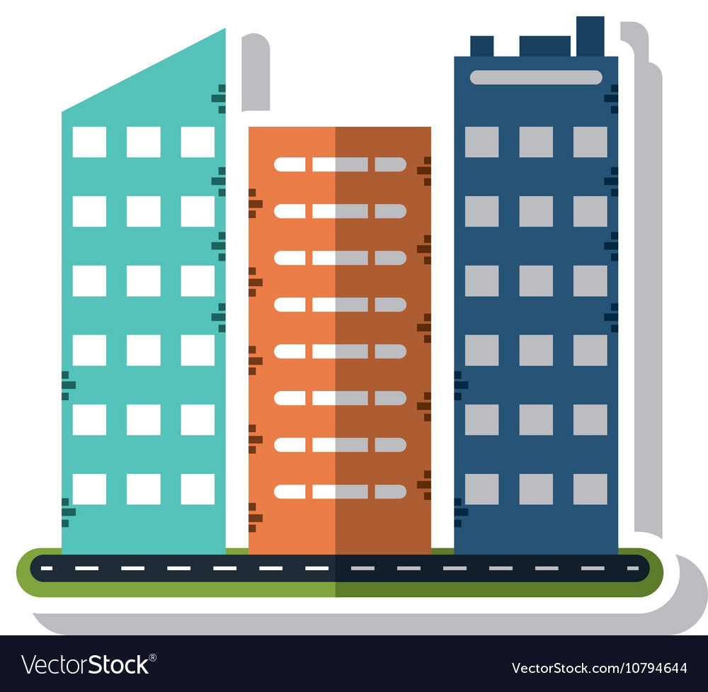 Isolated building with windows design