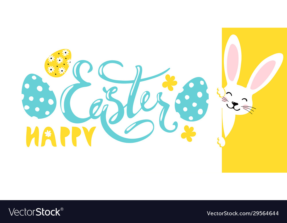 Modern easter banner happy wish decorated vector image Modern easter banner happy wish decorated