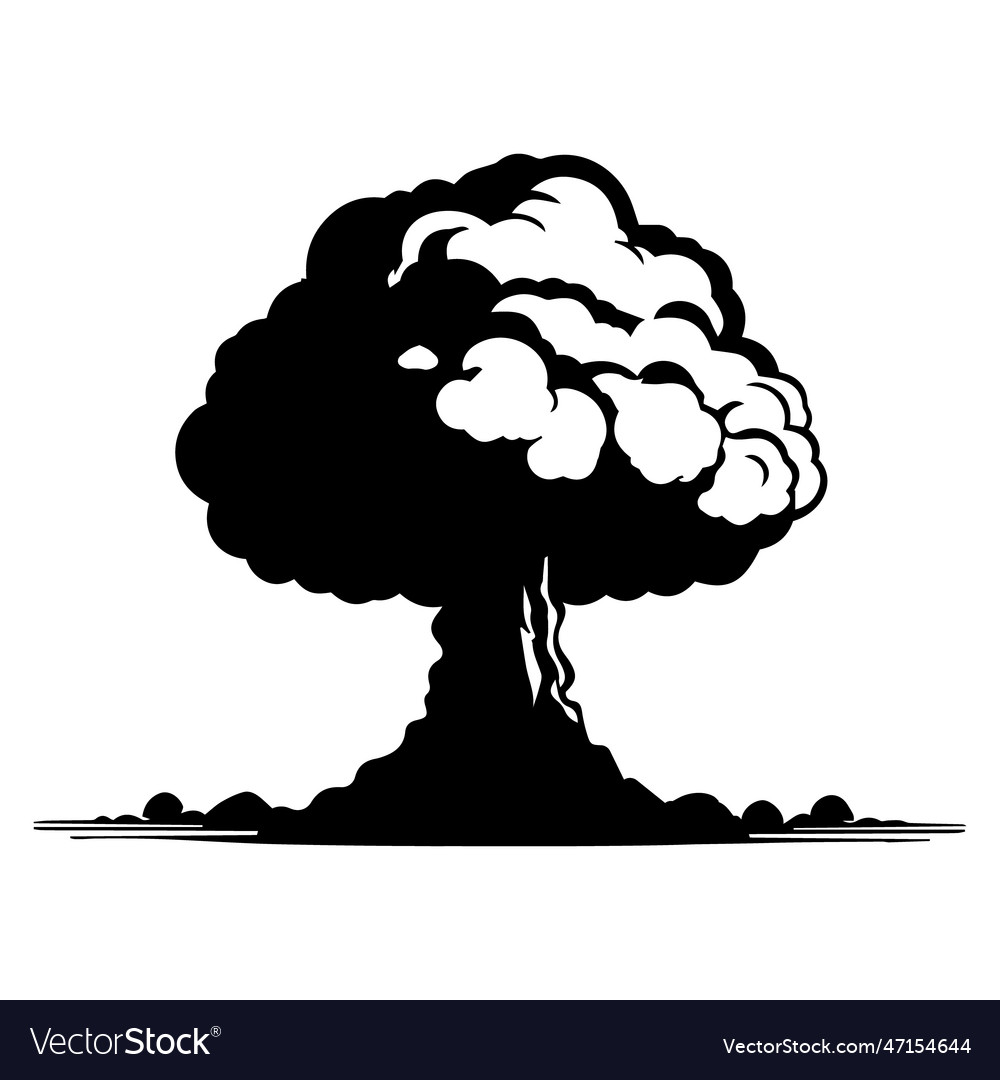 Nuke bomb in black and white style Royalty Free Vector Image