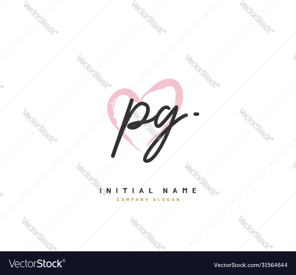 P g pg beauty initial logo handwriting