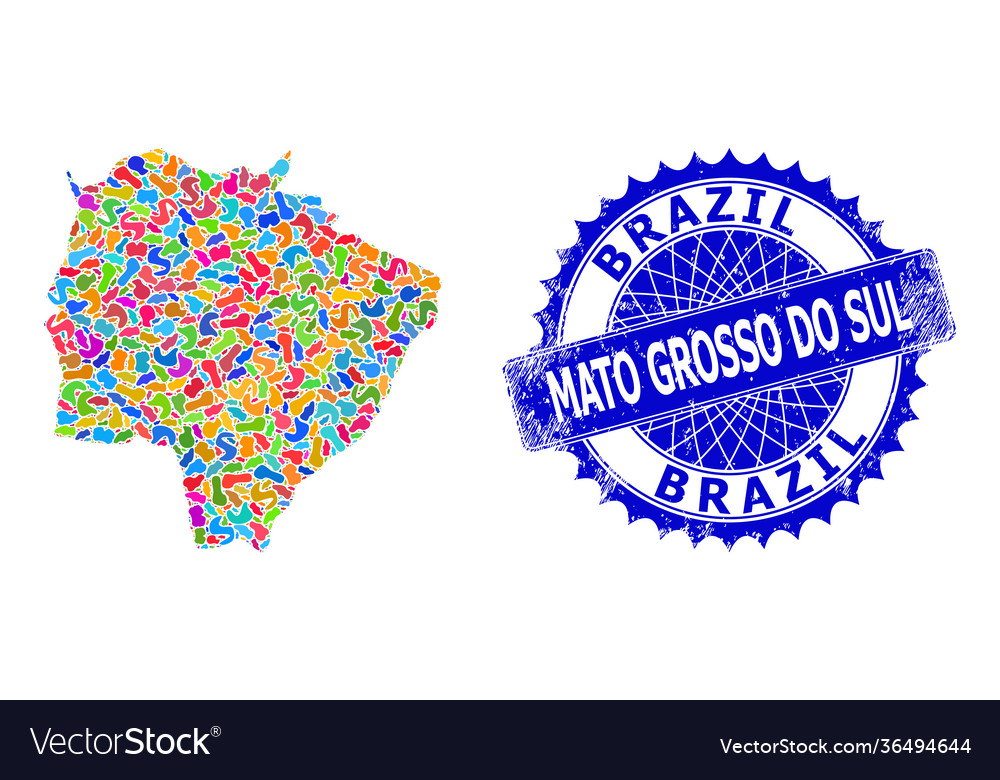 Spot Muster mato grosso do sul state map