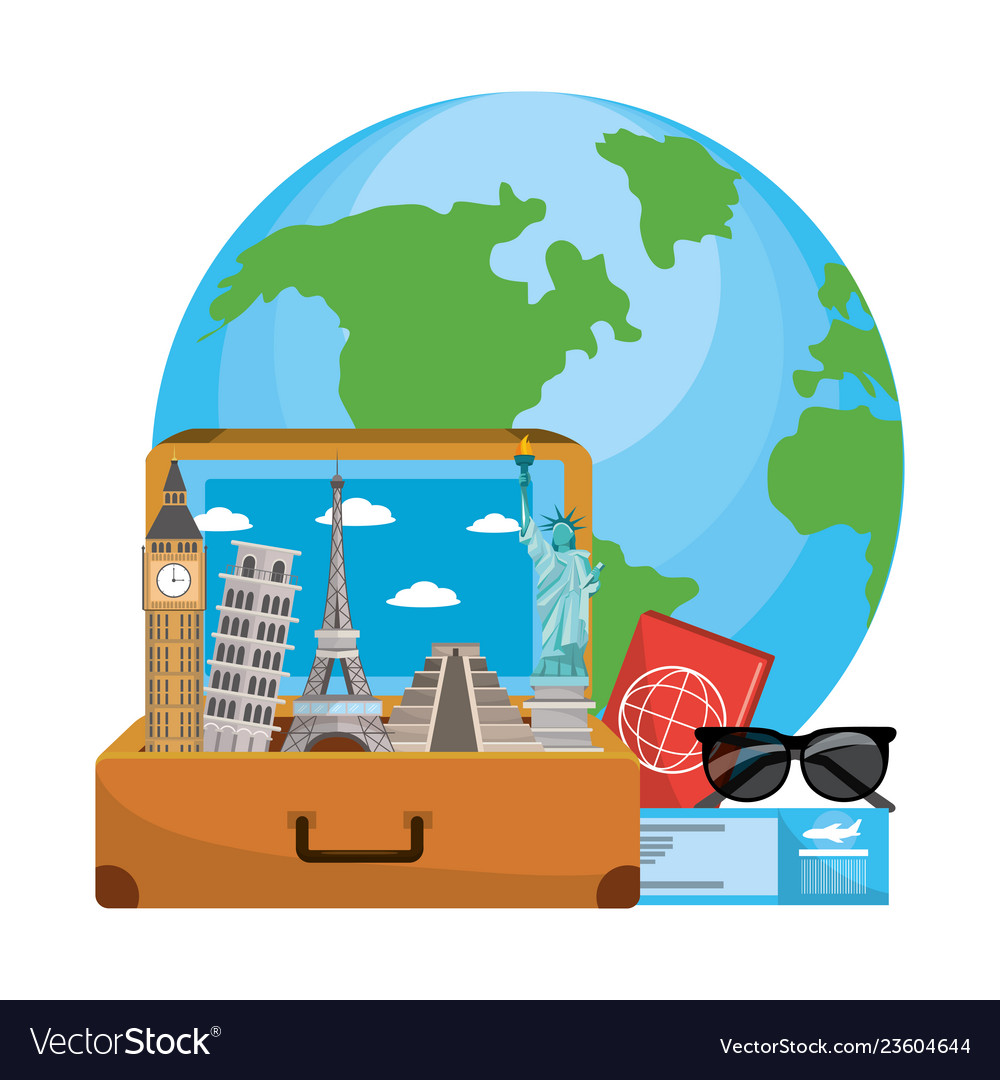 Travel luggage cartoon Royalty Free Vector Image